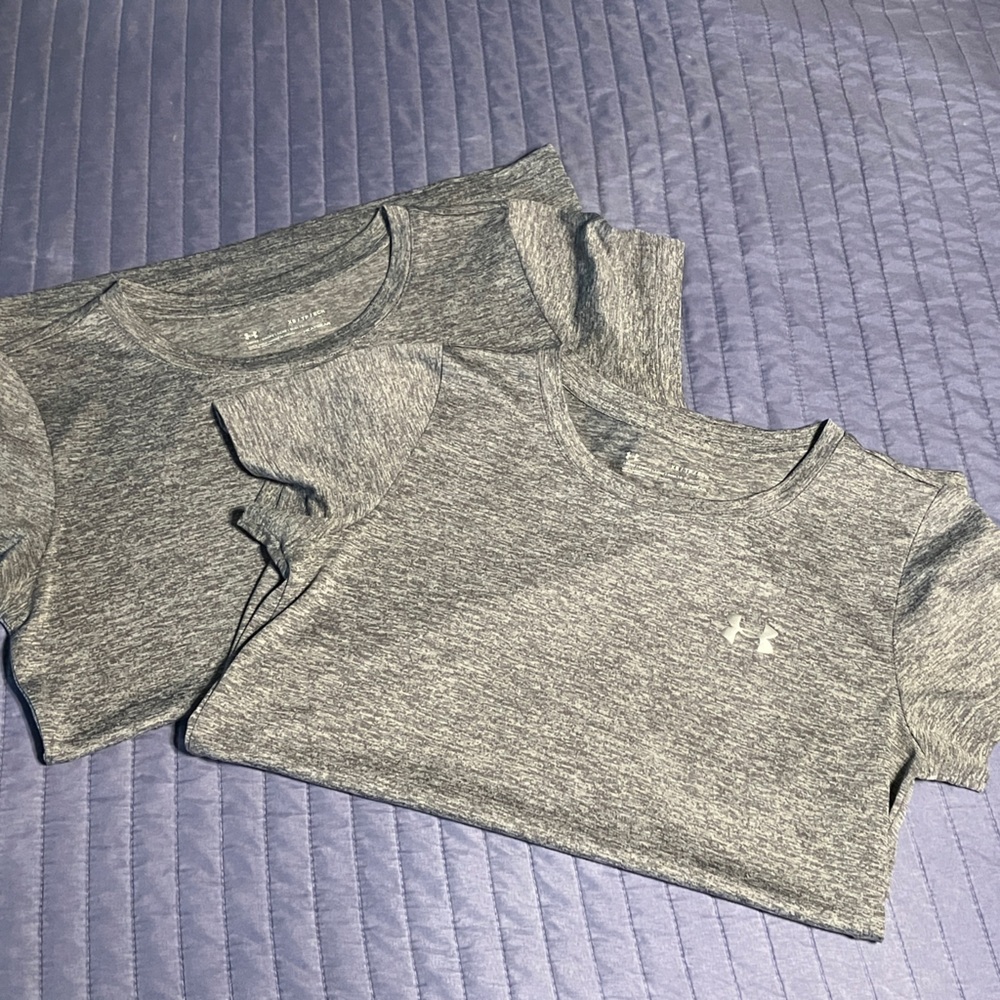 Set of 2 Under Armour Heathered Gray Performance Tee